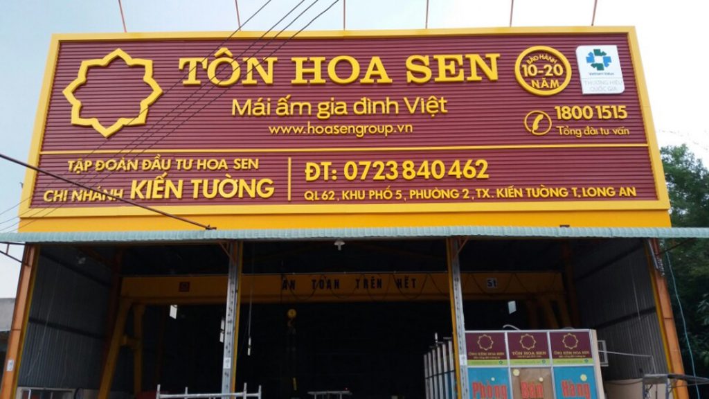 Thi công bảng hiệu tole dán decal